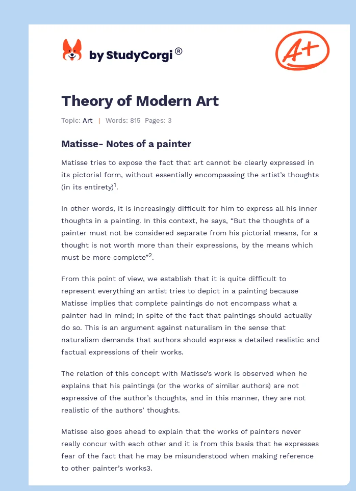 Theory of Modern Art. Page 1