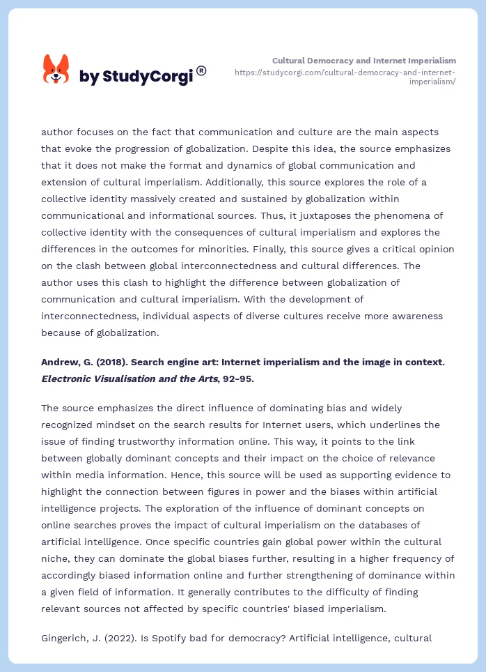 Cultural Democracy and Internet Imperialism. Page 2