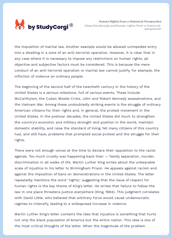 Human Rights from a Historical Perspective. Page 2