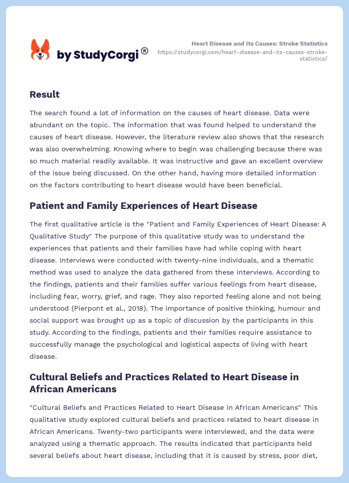 Heart Disease and Its Causes: Stroke Statistics. Page 2