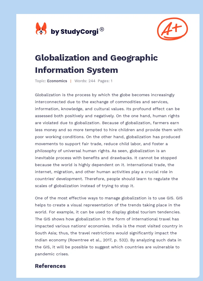 Globalization and Geographic Information System. Page 1