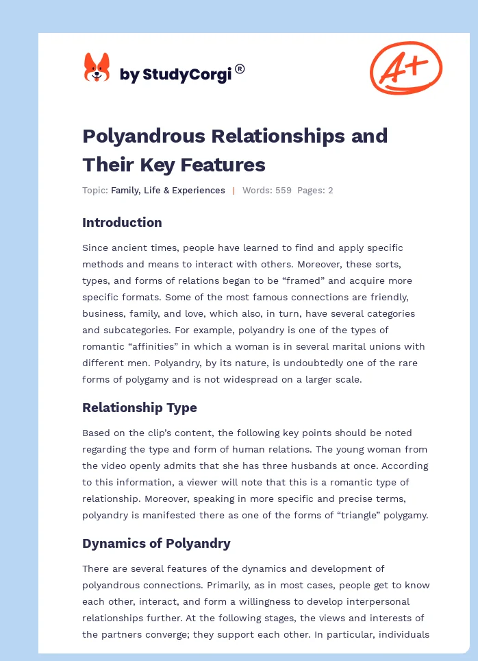 Polyandrous Relationships and Their Key Features. Page 1