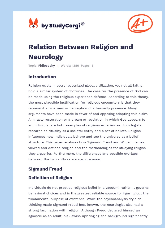 Relation Between Religion and Neurology. Page 1