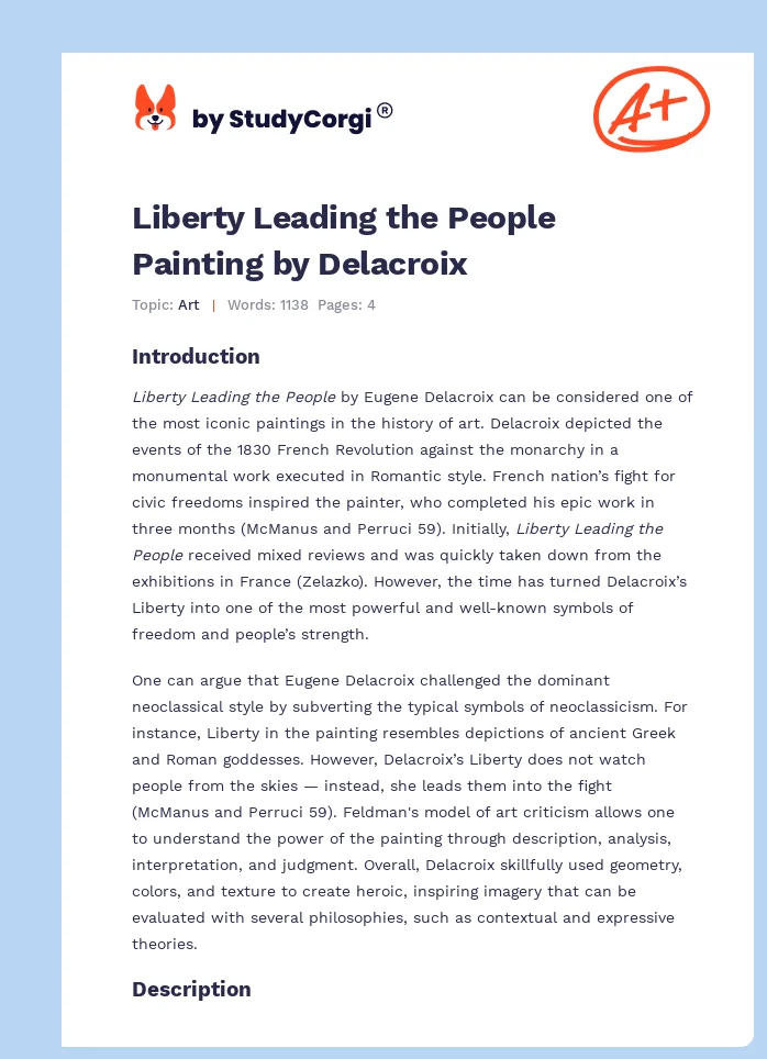 Liberty Leading the People Painting by Delacroix. Page 1