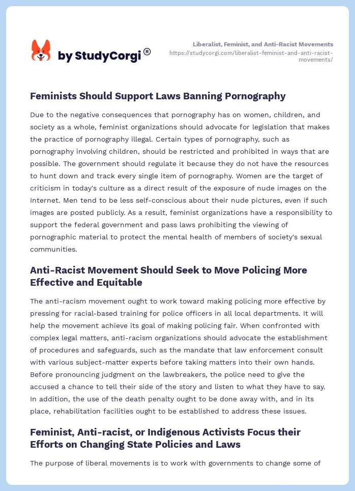 Liberalist, Feminist, and Anti-Racist Movements. Page 2