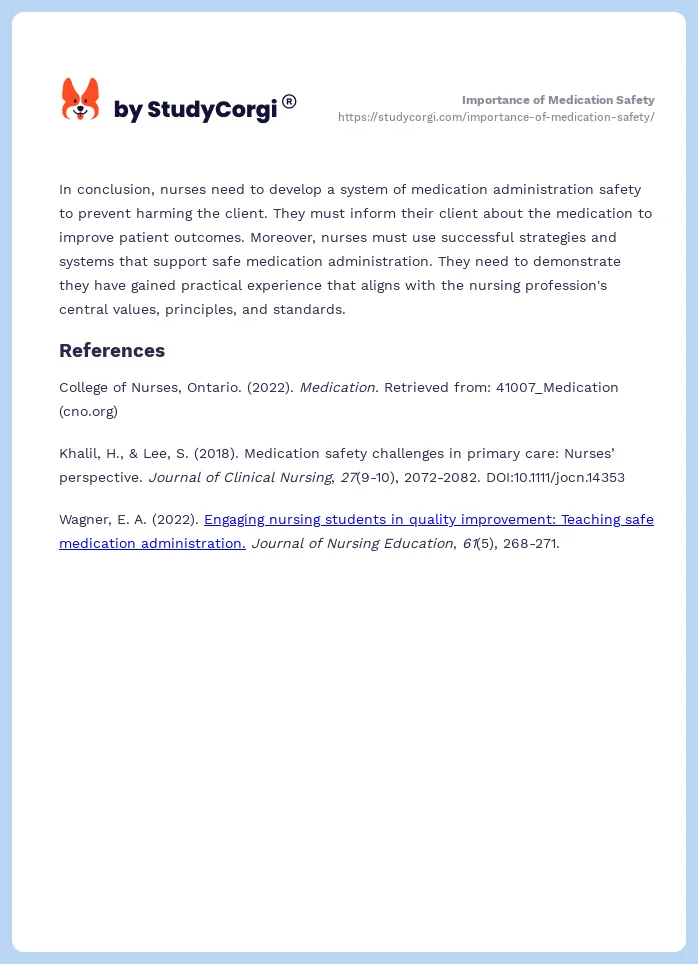 Importance of Medication Safety. Page 2