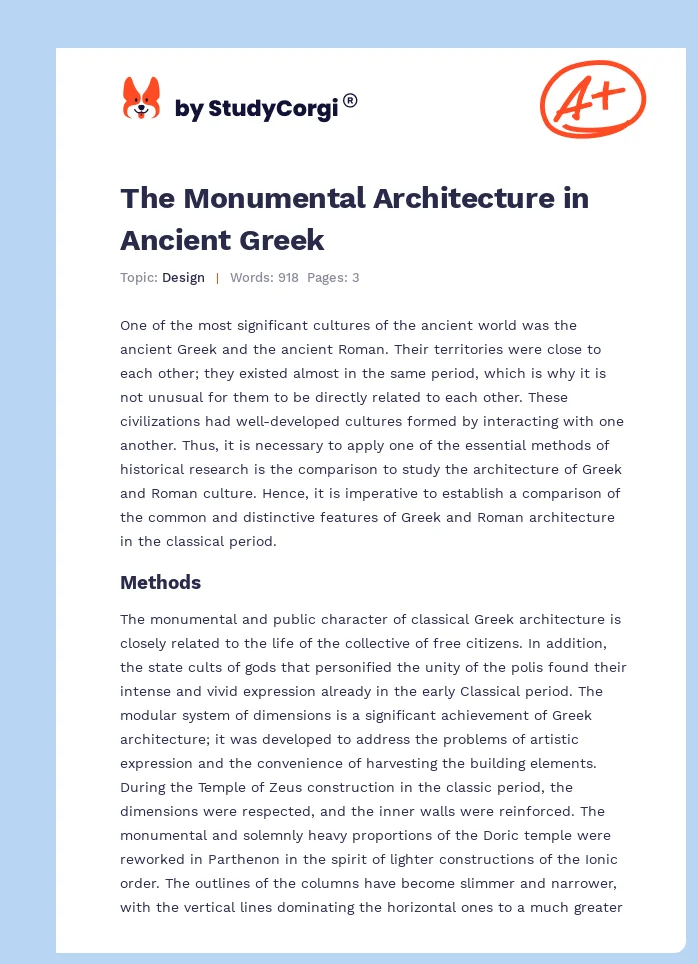 The Monumental Architecture in Ancient Greek. Page 1