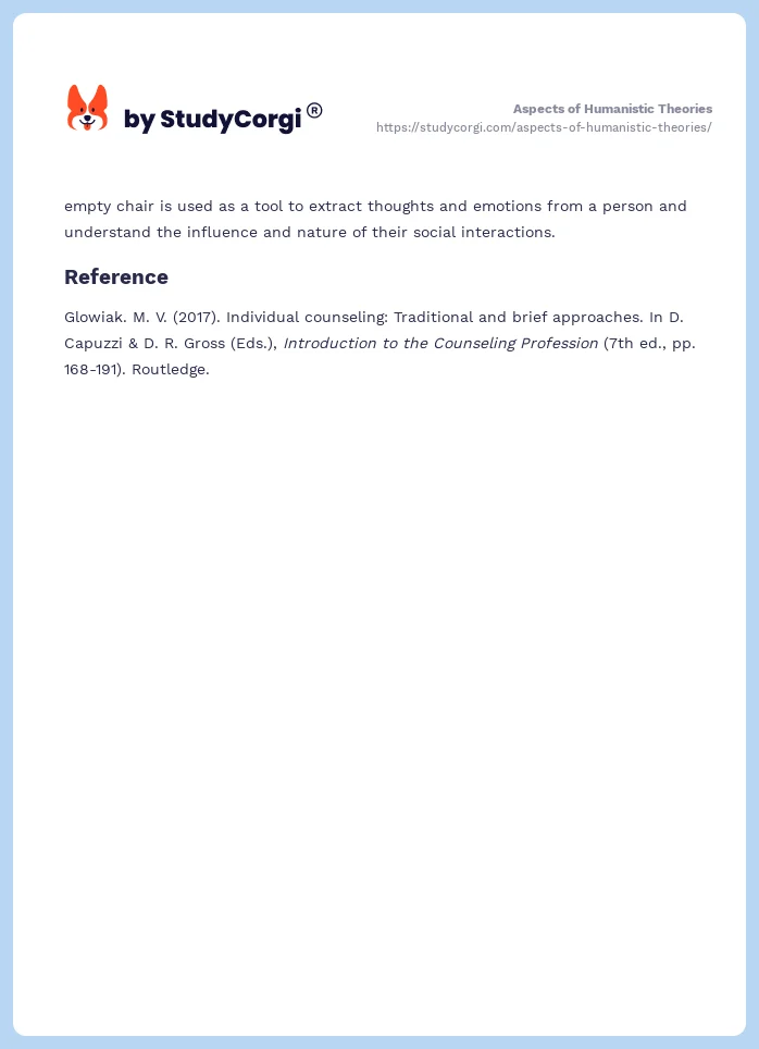 Aspects of Humanistic Theories. Page 2