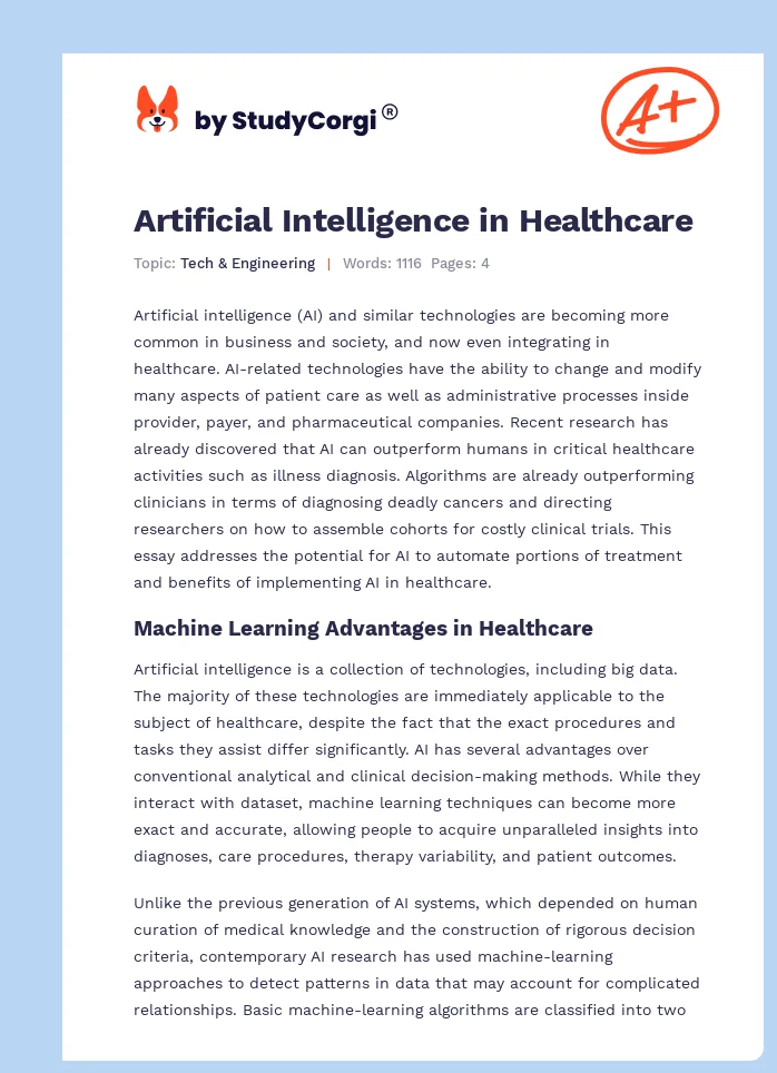 Artificial Intelligence in Healthcare. Page 1