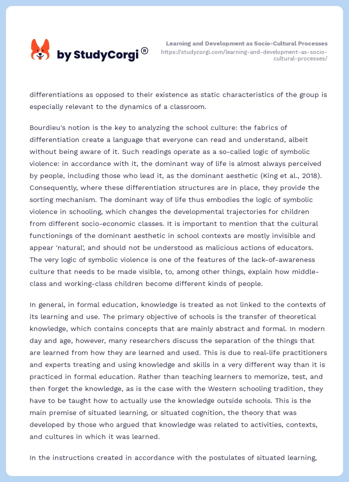 Learning and Development as Socio-Cultural Processes. Page 2