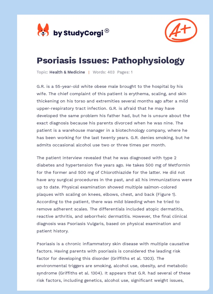 Psoriasis Issues: Pathophysiology. Page 1