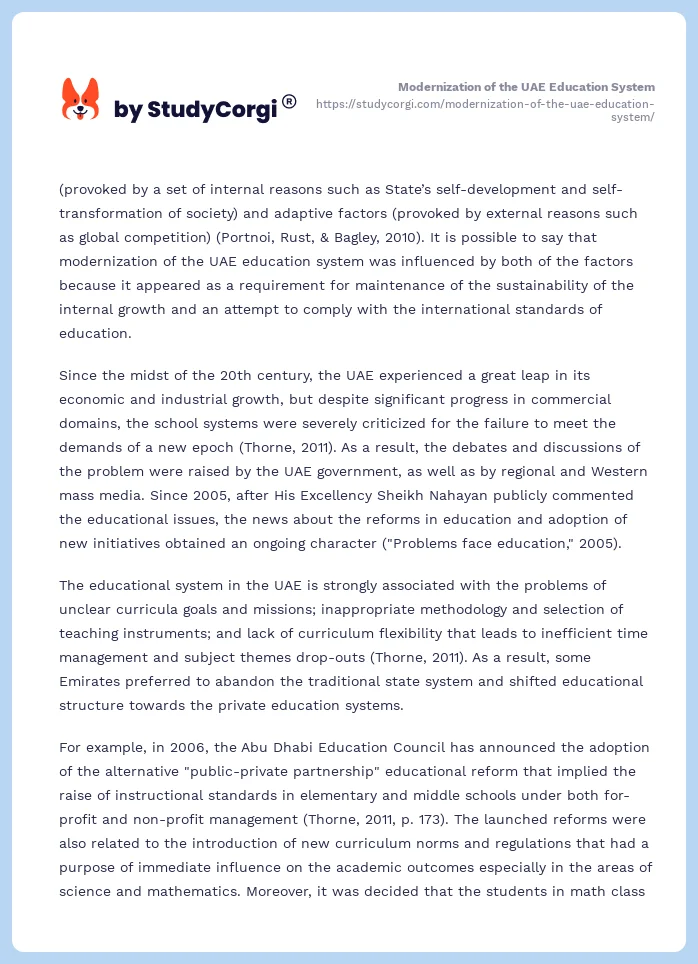 Modernization of the UAE Education System. Page 2