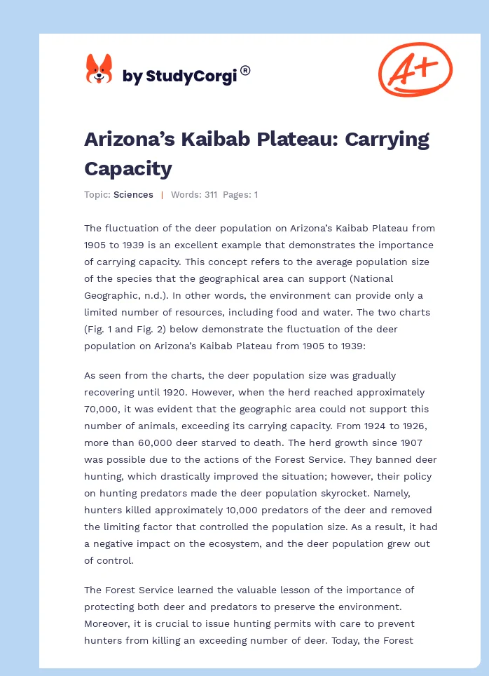 Arizona’s Kaibab Plateau: Carrying Capacity. Page 1
