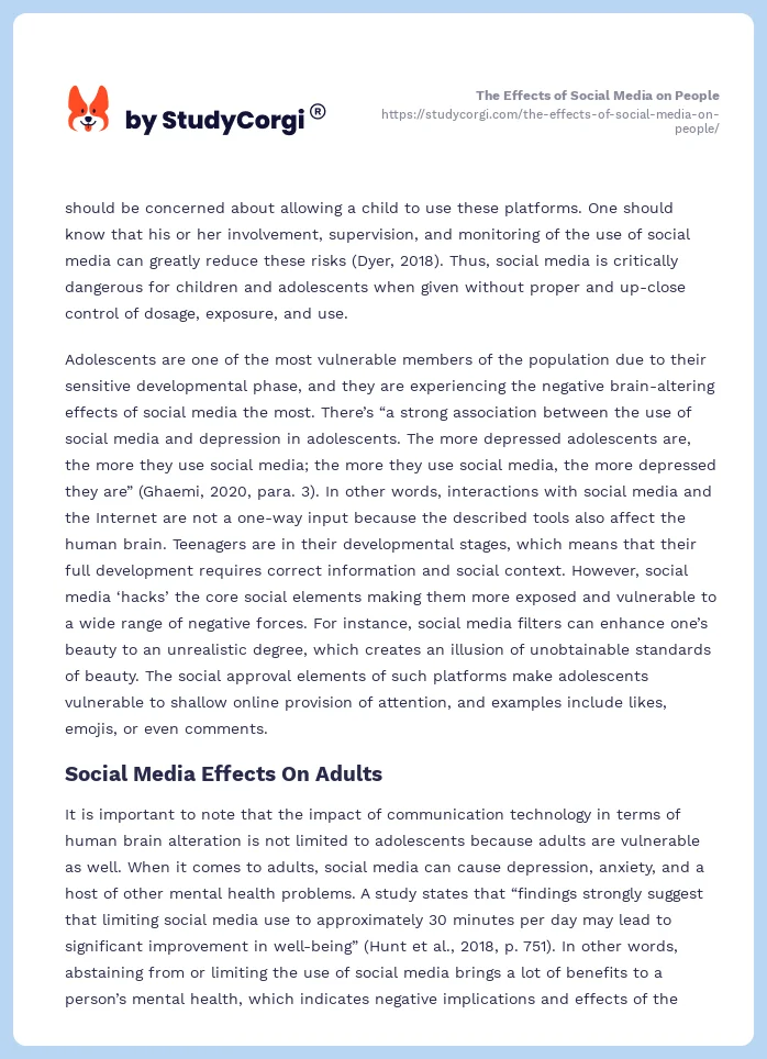 The Effects of Social Media on People. Page 2