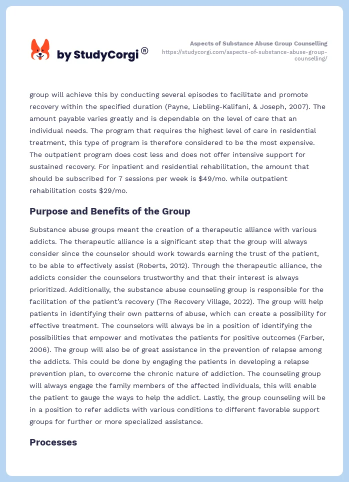 Aspects of Substance Abuse Group Counselling. Page 2