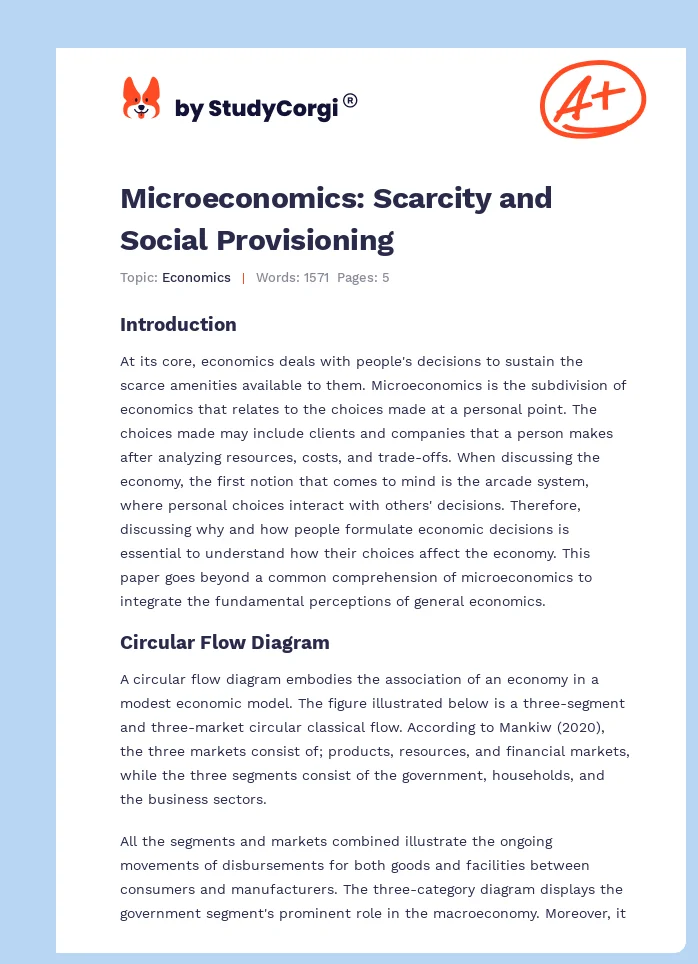 Microeconomics: Scarcity and Social Provisioning. Page 1