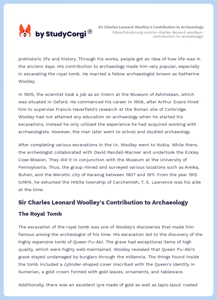Sir Charles Leonard Woolley's Contribution to Archaeology. Page 2