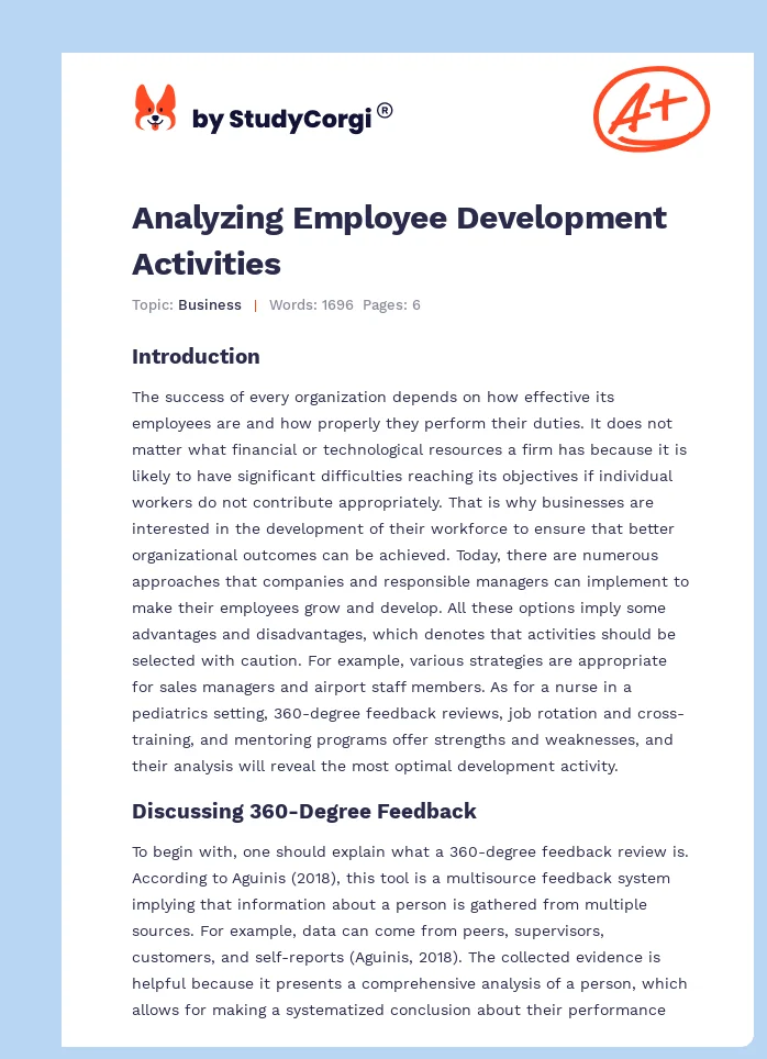 Analyzing Employee Development Activities. Page 1