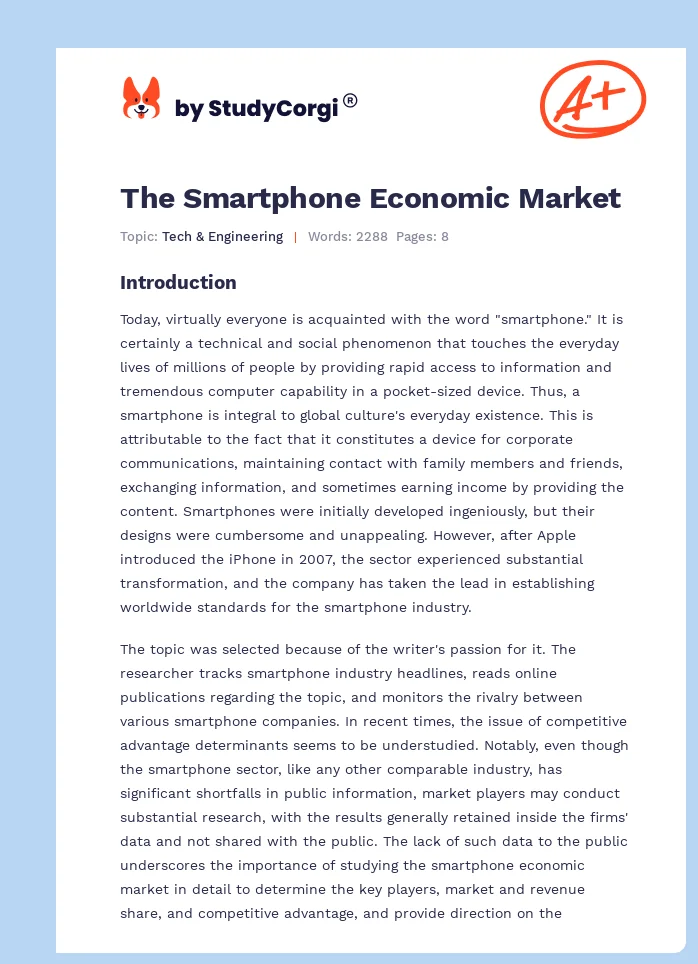 The Smartphone Economic Market. Page 1