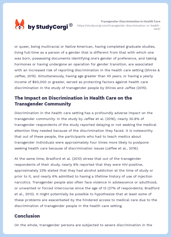Transgender Discrimination in Health Care. Page 2