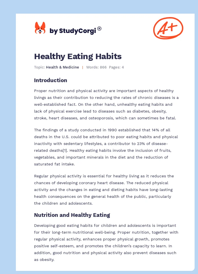 Healthy Eating Habits. Page 1