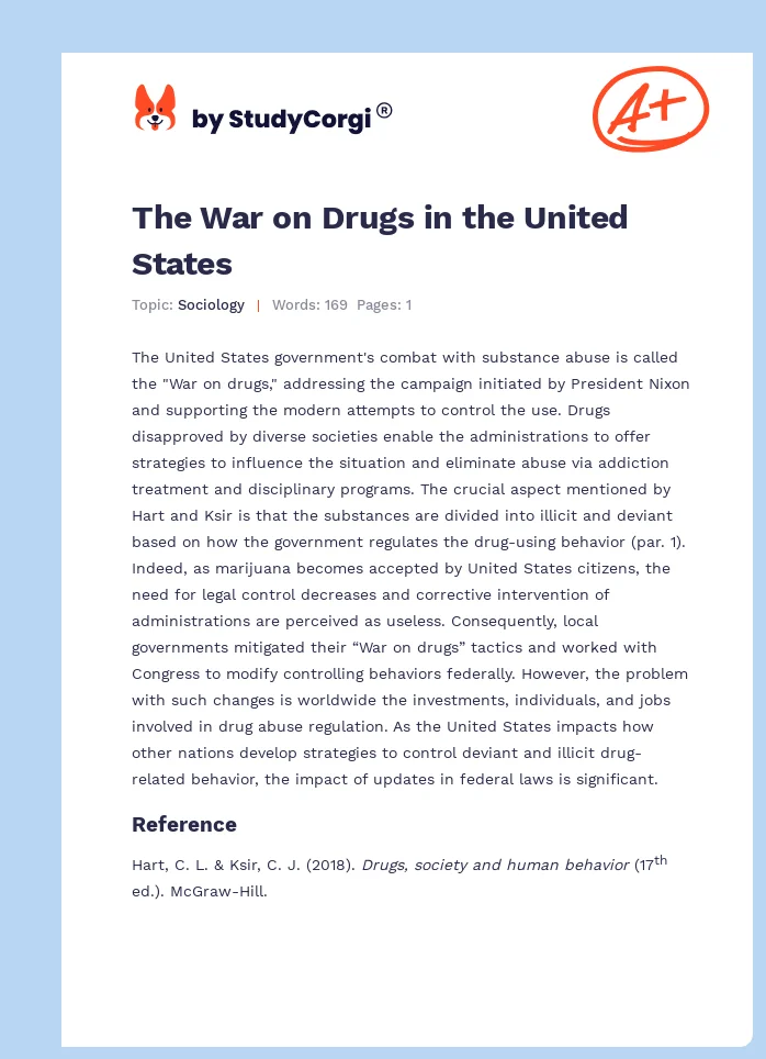 The War on Drugs in the United States. Page 1
