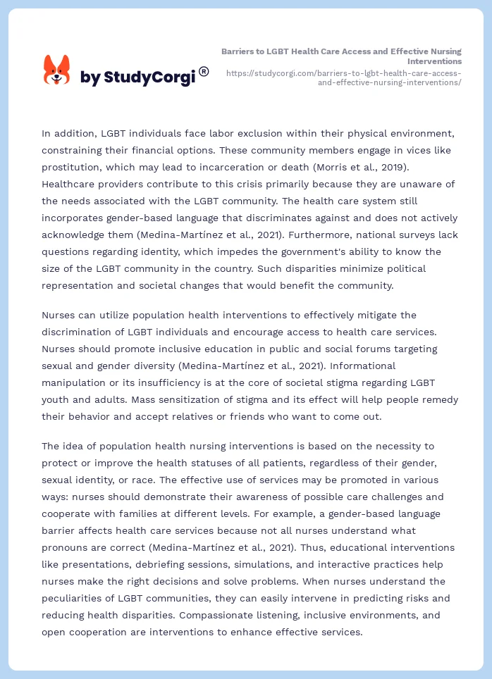 Barriers to LGBT Health Care Access and Effective Nursing Interventions. Page 2