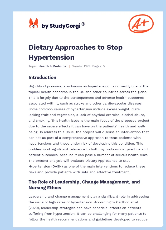 Dietary Approaches to Stop Hypertension. Page 1