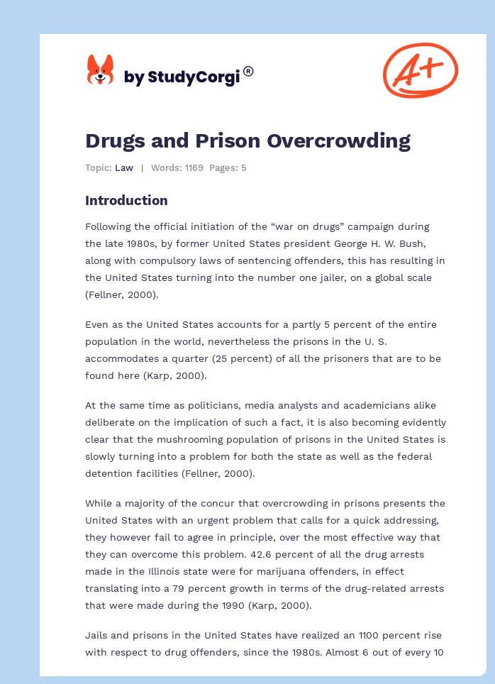 Drugs and Prison Overcrowding. Page 1