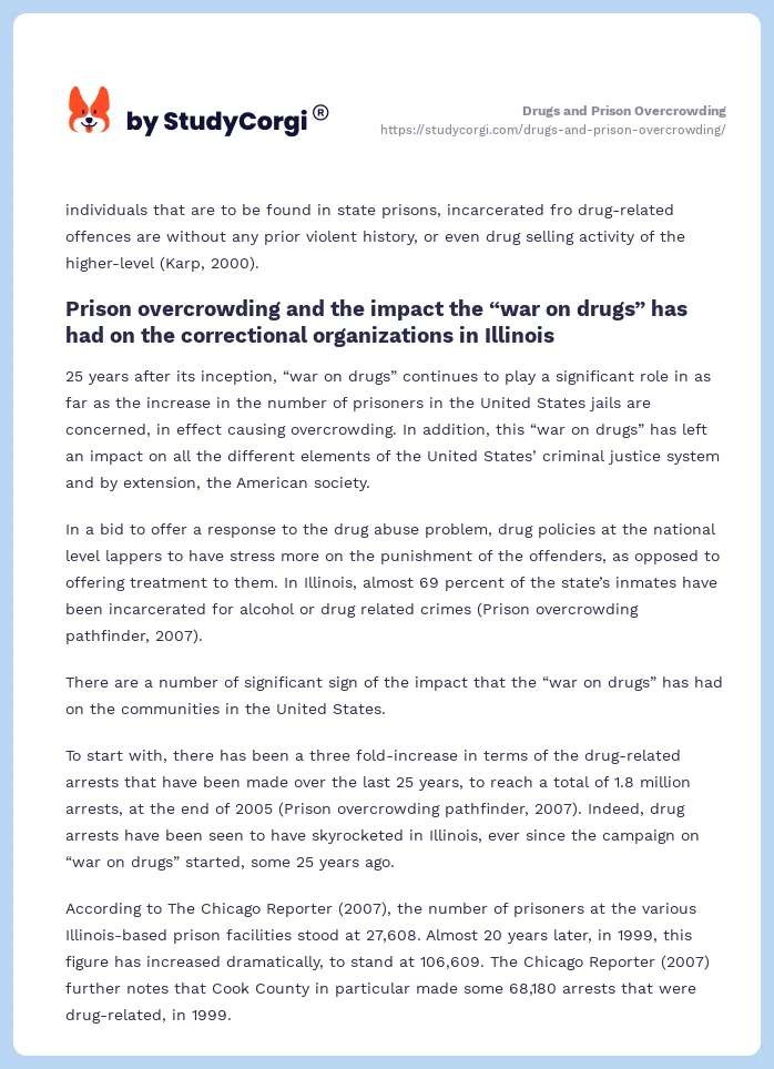 Drugs and Prison Overcrowding. Page 2