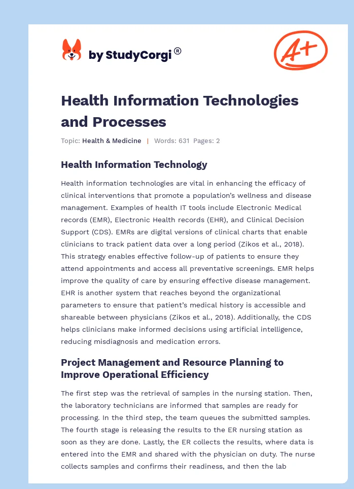 Health Information Technologies and Processes. Page 1