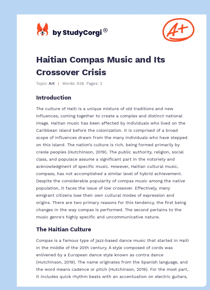 Haitian Compas Music and Its Crossover Crisis. Page 1