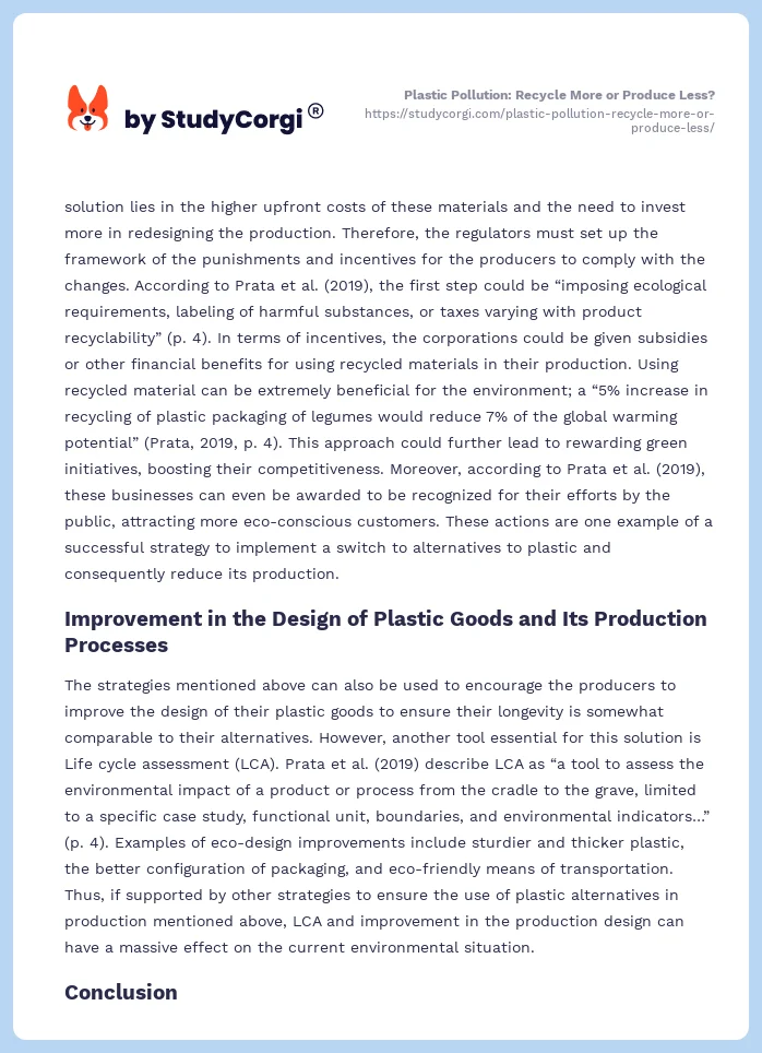 Plastic Pollution: Recycle More or Produce Less?. Page 2