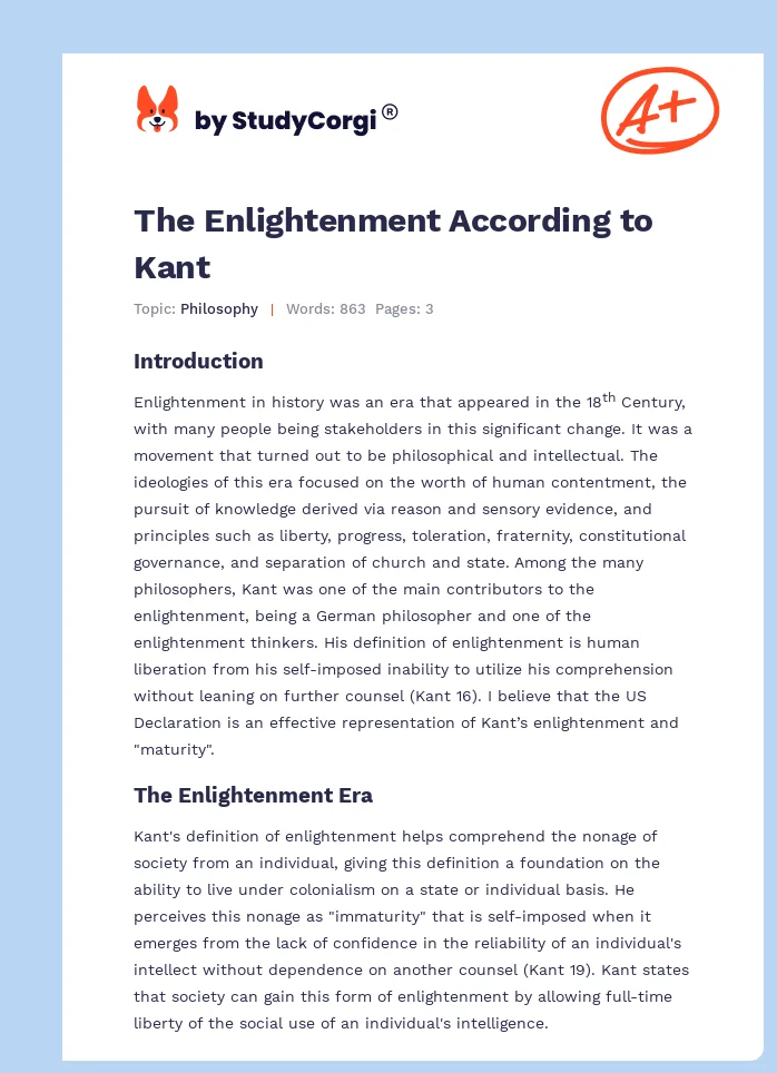 The Enlightenment According to Kant. Page 1