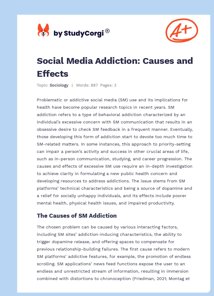 social media addiction causes and effects essay