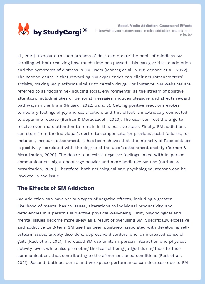 Social Media Addiction: Causes and Effects. Page 2