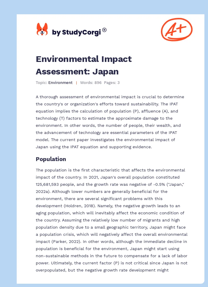 Environmental Impact Assessment: Japan. Page 1