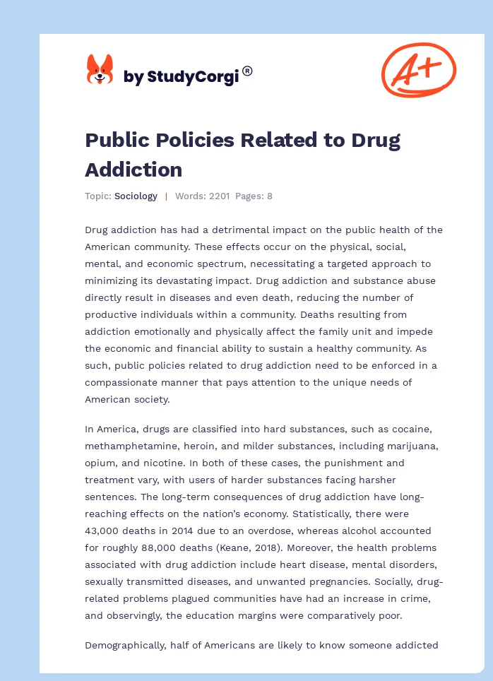 Public Policies Related to Drug Addiction. Page 1
