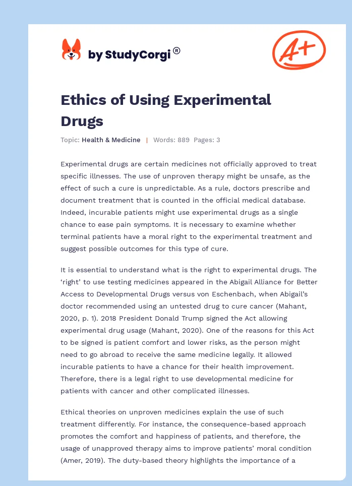 A Right to Experimental Drugs. Page 1
