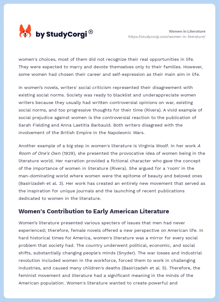 Women in Literature. Page 2