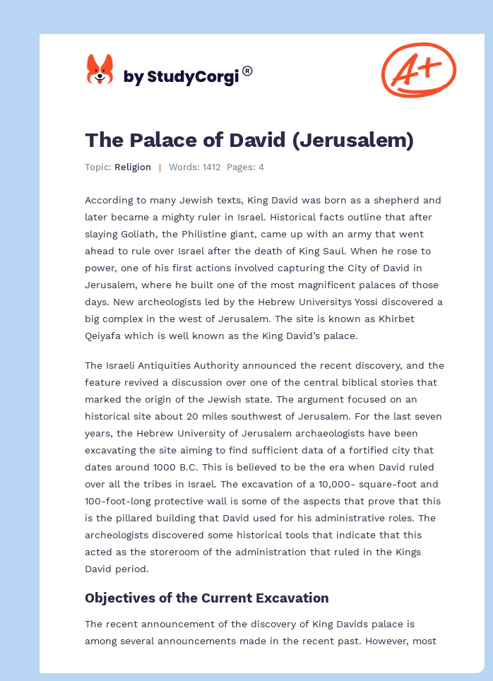 The Palace of David (Jerusalem). Page 1
