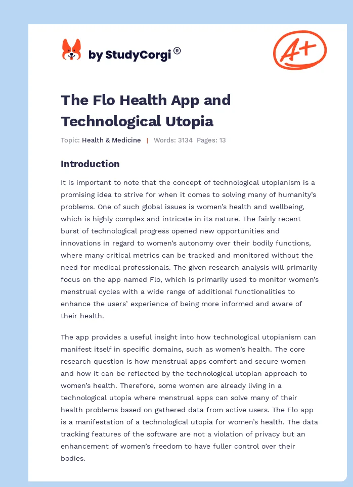 The Flo Health App and Technological Utopia. Page 1
