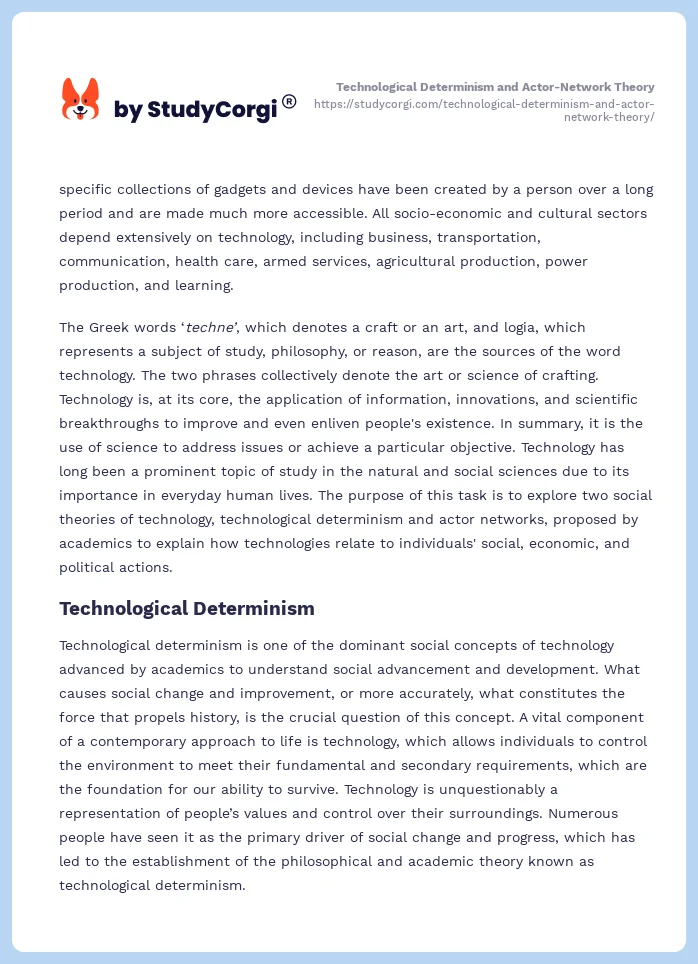 Technological Determinism and Actor-Network Theory. Page 2