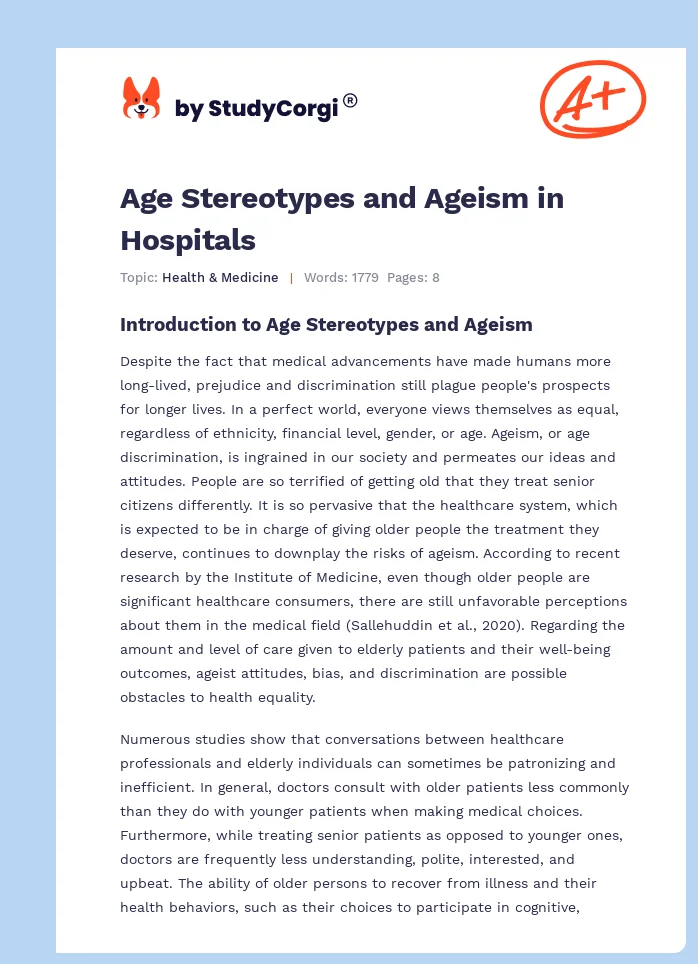 Age Stereotypes and Ageism in Hospitals. Page 1