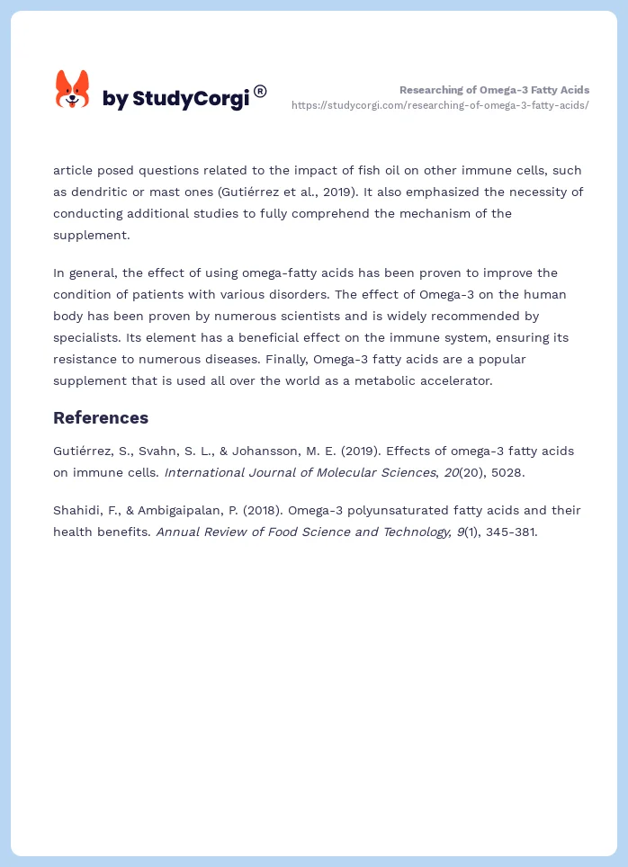 Researching of Omega-3 Fatty Acids. Page 2