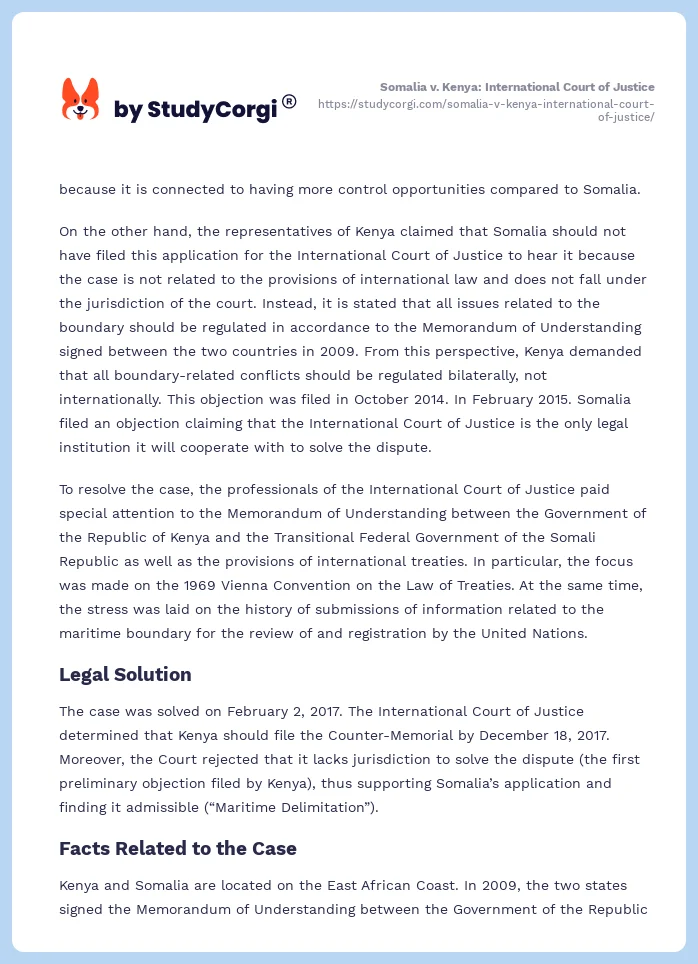 Somalia v. Kenya: International Court of Justice. Page 2