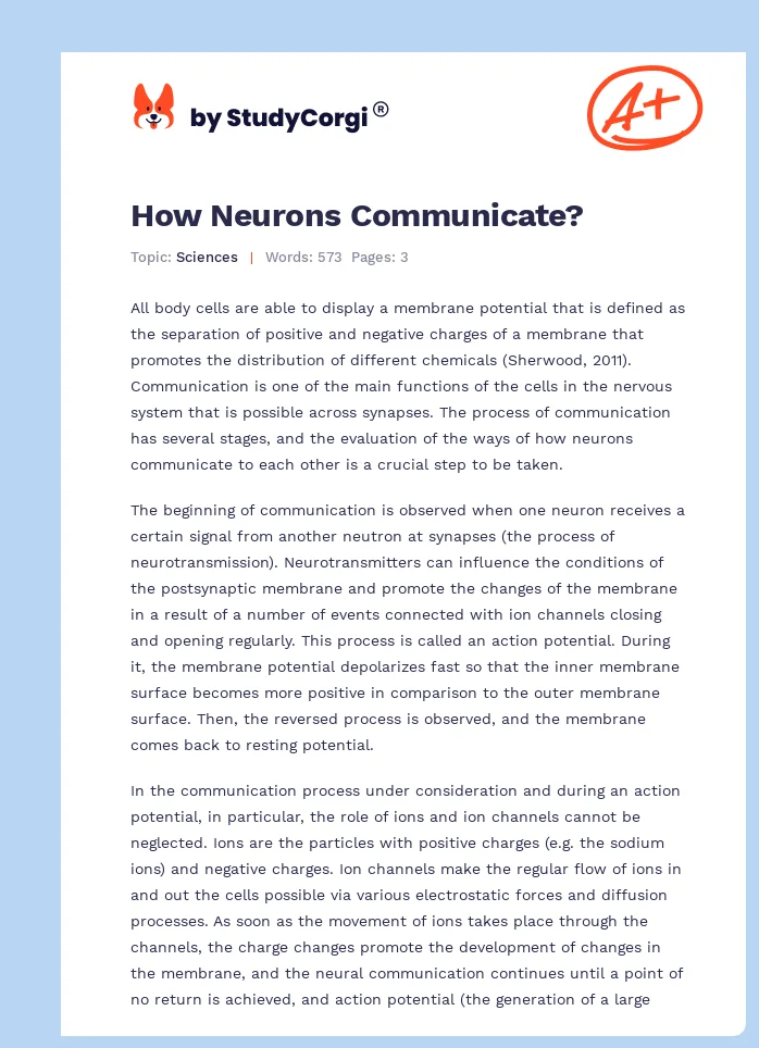 How Neurons Communicate?. Page 1
