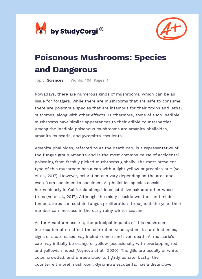 Poisonous Mushrooms: Species and Dangerous. Page 1