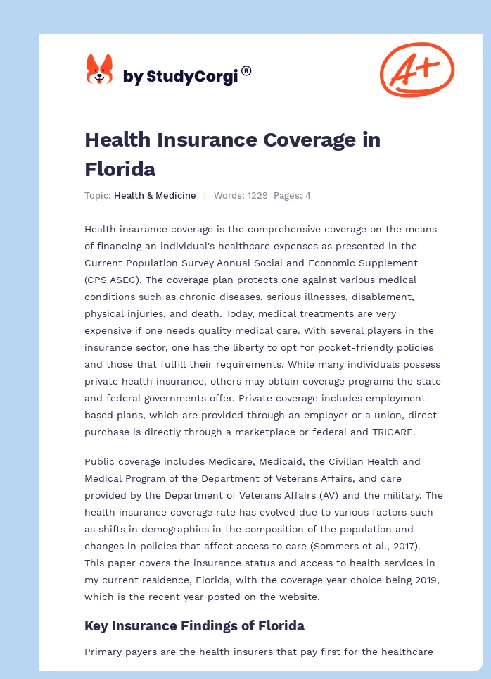 Health Insurance Coverage in Florida. Page 1