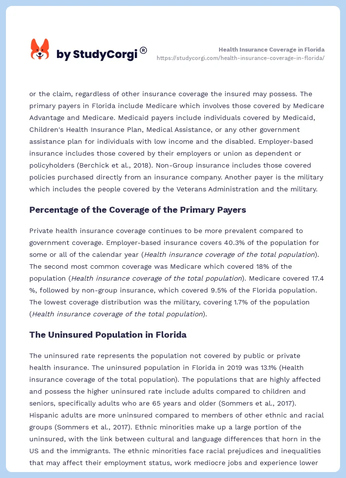 Health Insurance Coverage in Florida. Page 2